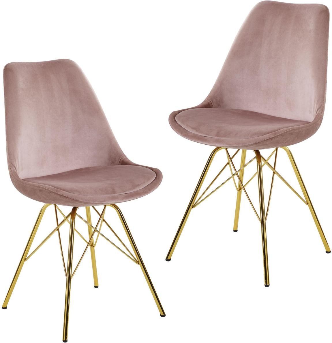 WOHNLING Esszimmerstuhl WL6.185 Samt rosa