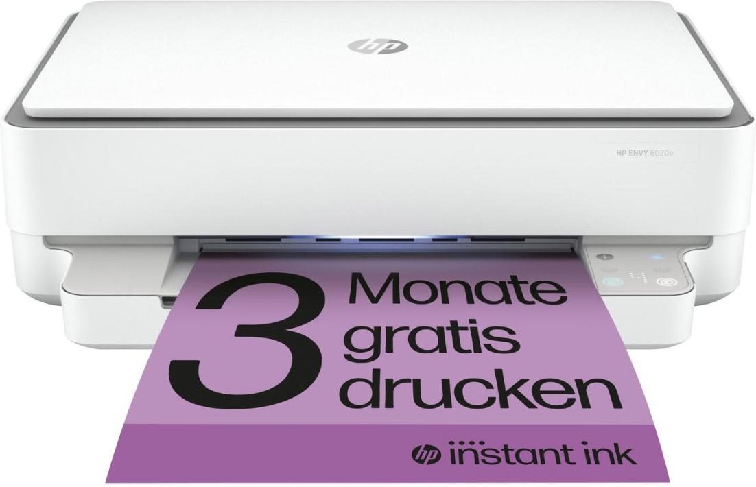 3 Probemonate HP Instant Ink – bis zu 700 Seiten/Monat inklusive, egal welcher Tarif* HP ENVY 6020e Tintenstrahl-Multifu...