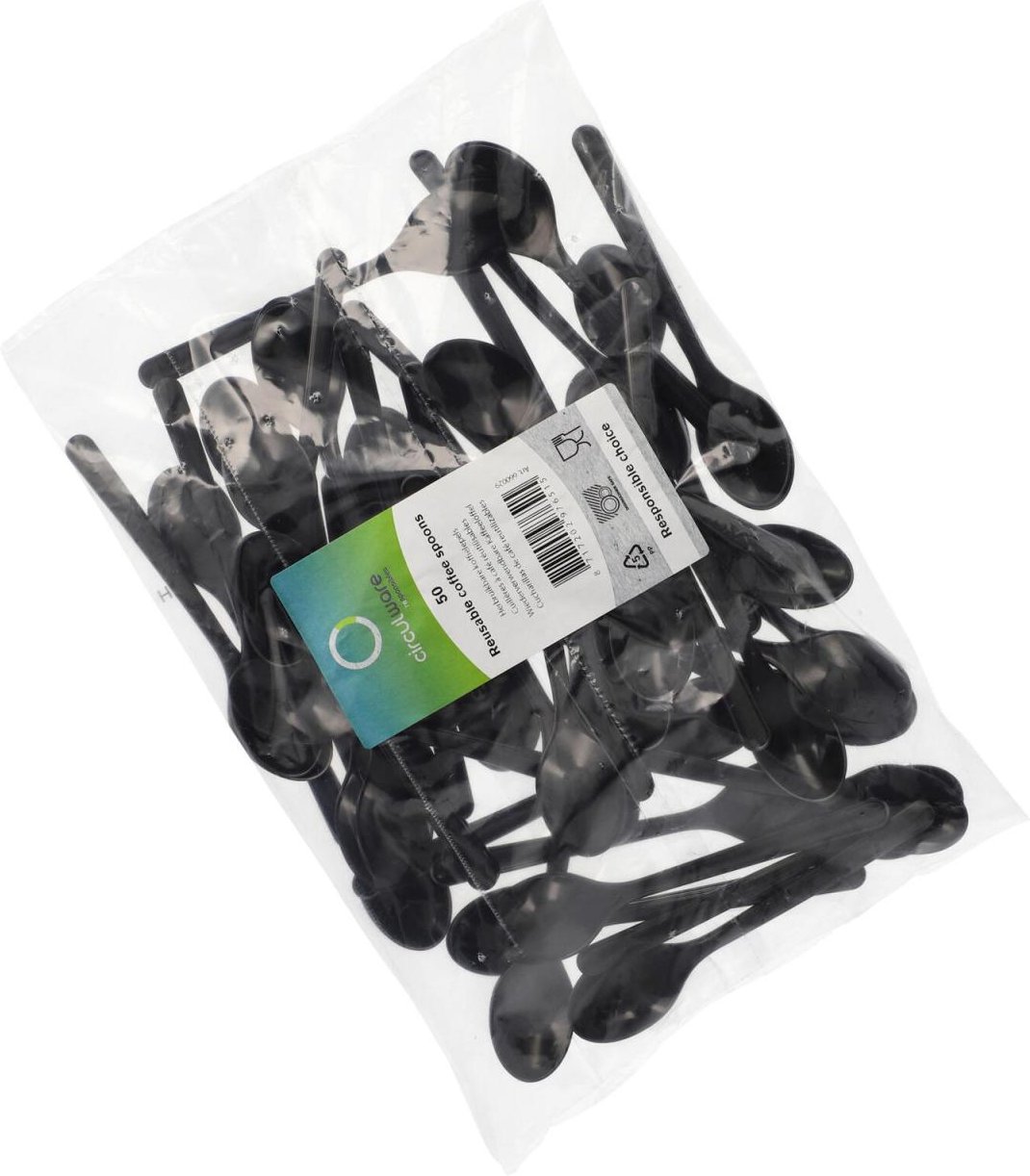 PAPSTAR Mehrweg-Kaffeelöffel schwarz Polypropylen (PP)