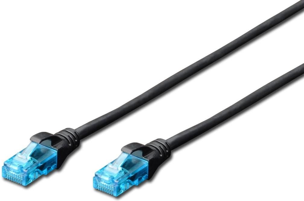 Thumbnail - DIGITUS Patch-Kabel RJ-45 (M) zu RJ-45 (M) 3 m CCA U/UTP Cat 5e schwarz (DK-1512-030/BL)
