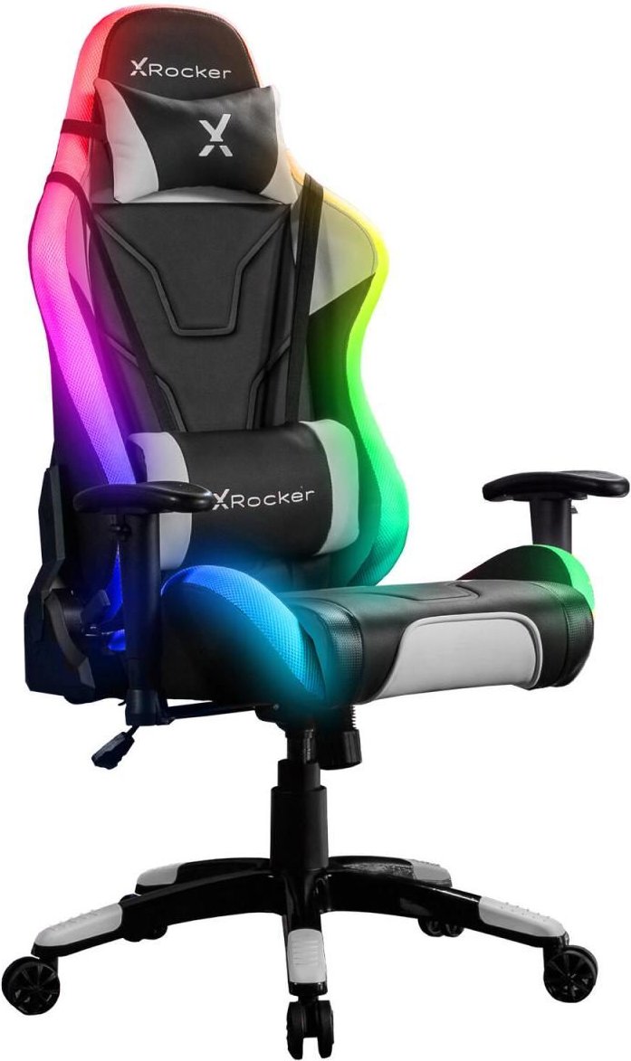 Thumbnail - 0 X Rocker Agility eSports Gaming-Bürodrehstuhl mit LED-Beleuchtung & App-Steuerung - schwarz/weiß