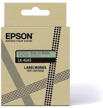 Epson LabelWorks LK-4GAS - Grau auf Grün - Rolle (1,2 cm x 8 m) 1 Kassette