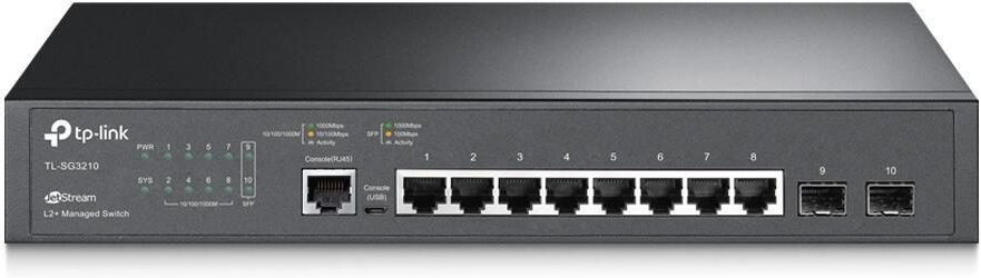 TP-LINK JetStream TL-SG3210 8-Port Gigabit Switch mit 2 SFP-Slots
