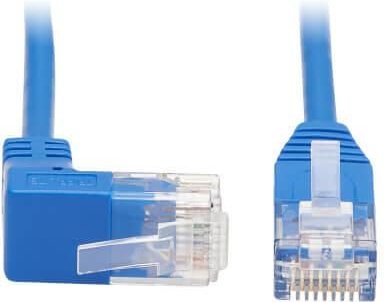 Eaton Tripp Lite Series Up-Angle Cat6 Gigabit Molded Slim UTP Ethernet Kabel (RJ45 Right-Angle Up M zu RJ45 M), Blue, 7
