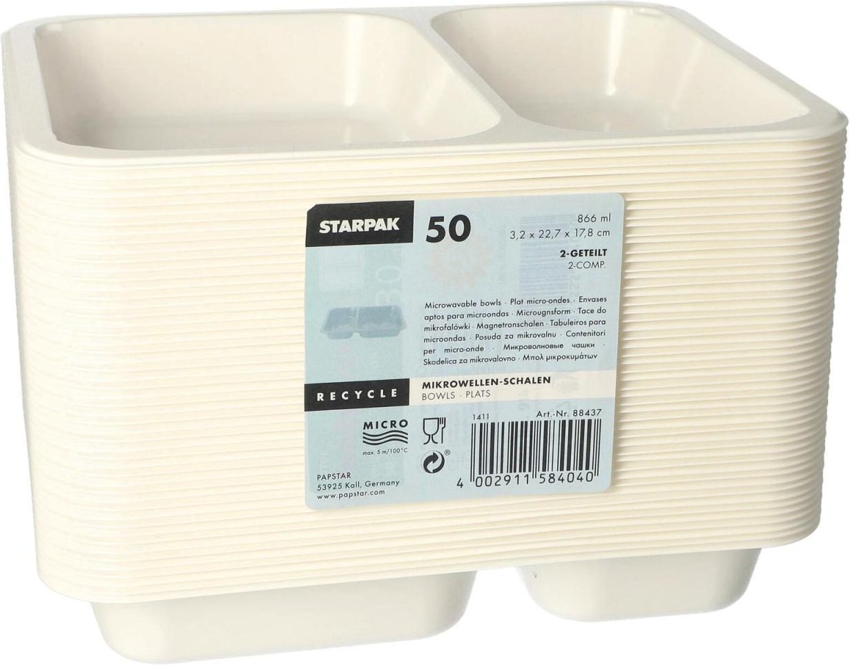 Thumbnail - STARPAK Einweg-Menüschalen 0,866 l weiß