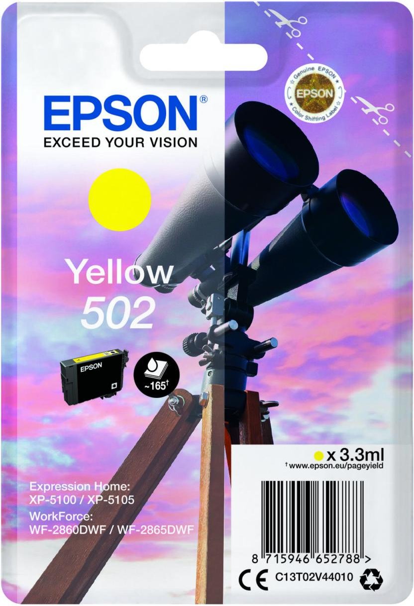 Epson Original 502 Fernglas Druckerpatrone - gelb (C13T02V44010)