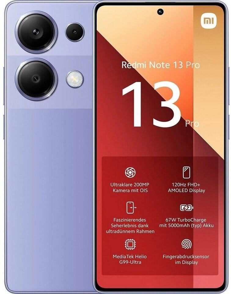 Xiaomi Redmi Note 13 Pro -4G- 512GB/12GB Dual-SIM, lavendel
