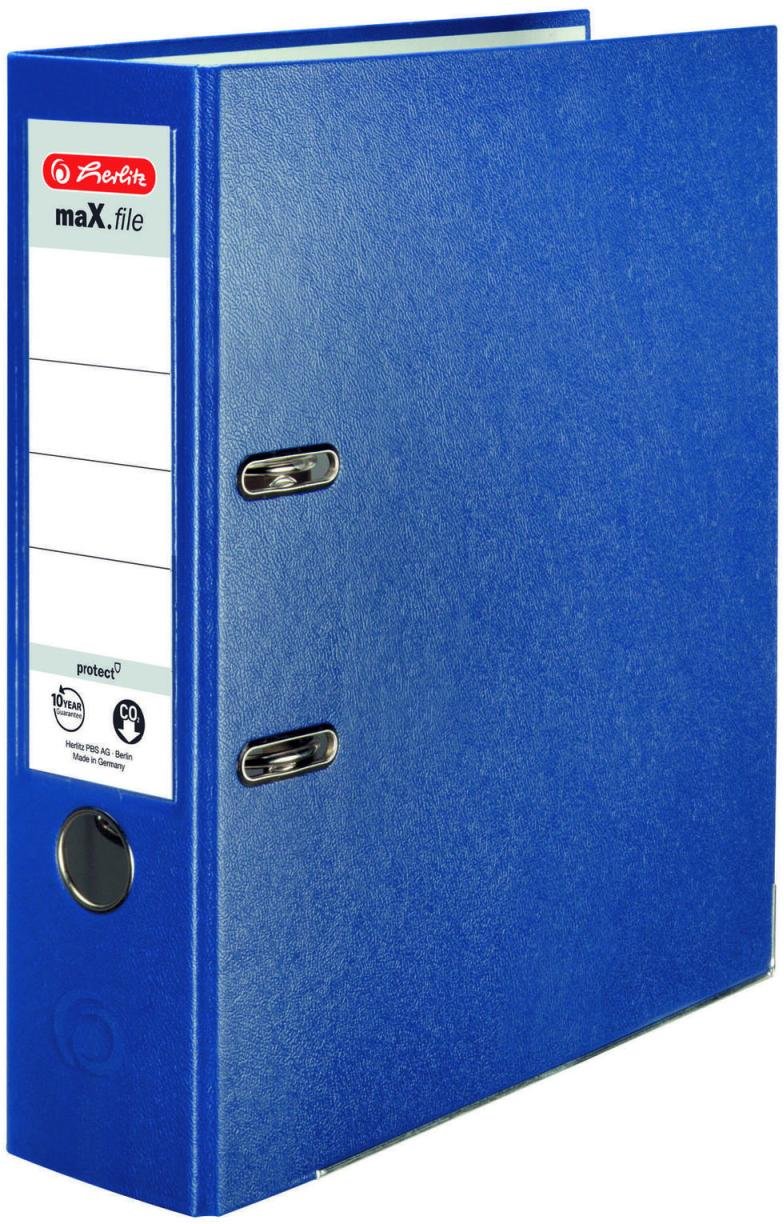 herlitz Ordner Rückenbreite 8 cm DIN A4 Kunststoff blau
