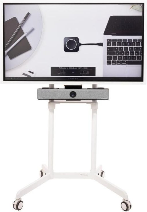 All-in-One Videokonferenzlösung Samsung Flip Pro WM55B, Neomounts NS-M1250, Barco Clickshare Bar Pro & Halterung