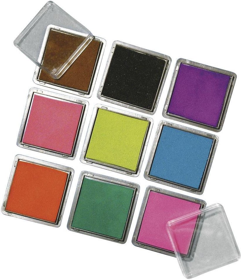 Rayher Stempelkissen 3,5 x 3,5 cm 9 Farbtöne
