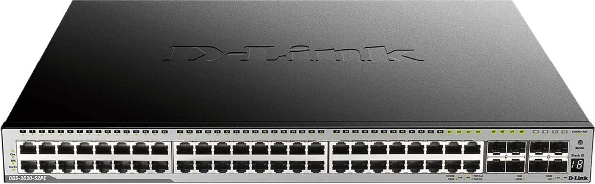 D-Link DGS-3630-52PC 44-Port Gigabit PoE 4-Port Combo Gigabit SFP 4-Port 10GBit/s SFP+ Switch