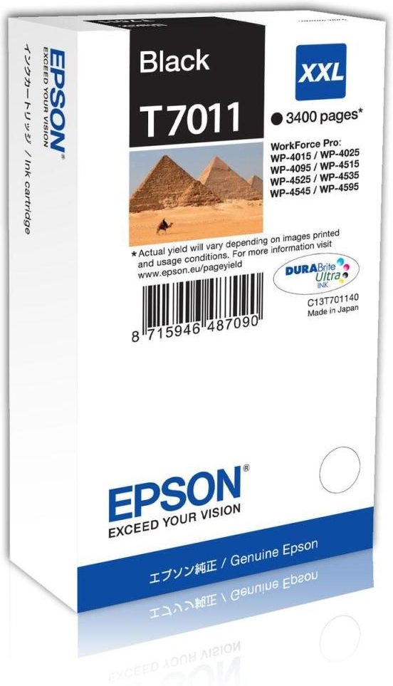Epson Original T7011 Druckerpatrone schwarz 3.400 Seiten 63ml (C13T70114010)