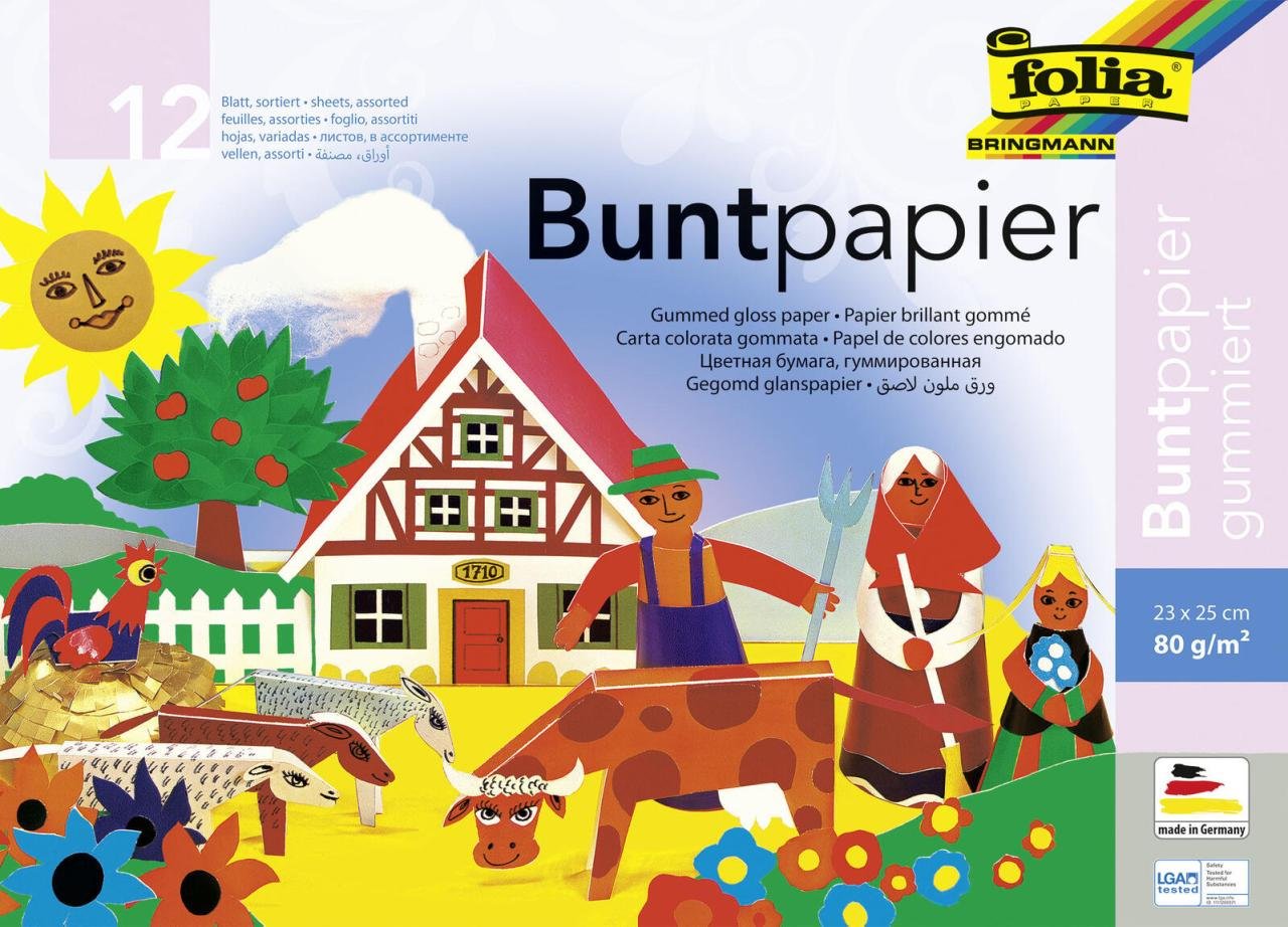 folia Buntpapier gummiert 80 g/m²