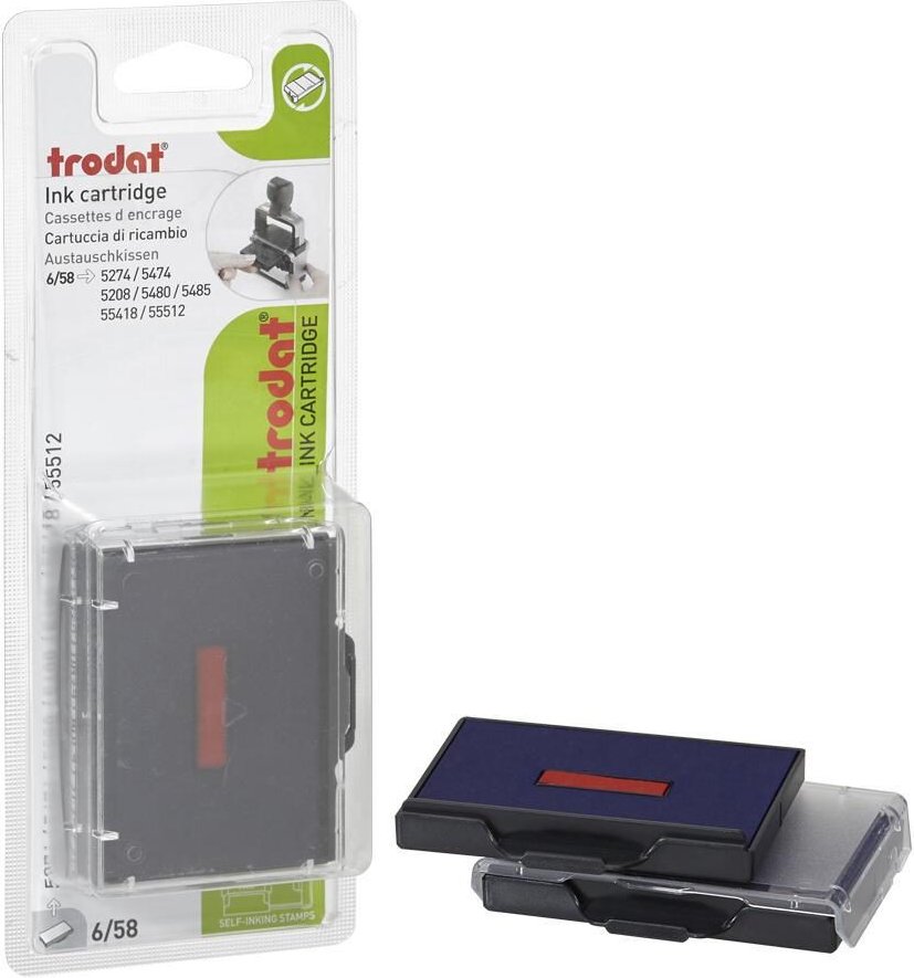 trodat Ersatzstempelkissen 6,8 x 4,7 cm blau/rot