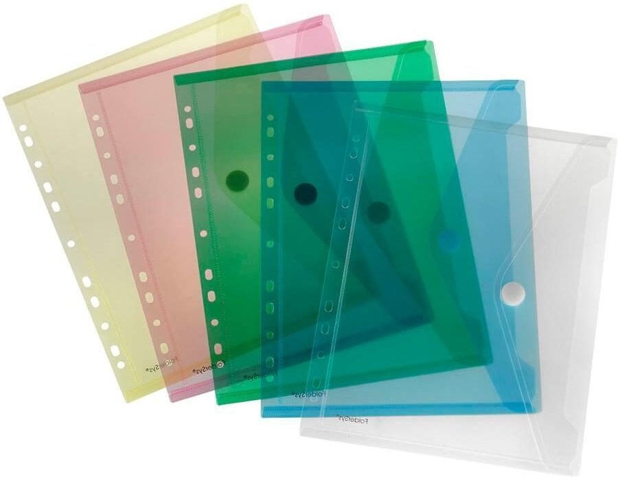 FolderSys Dokumententaschen DIN A4 farbsortiert genarbt 0,20 mm - 10 Stück