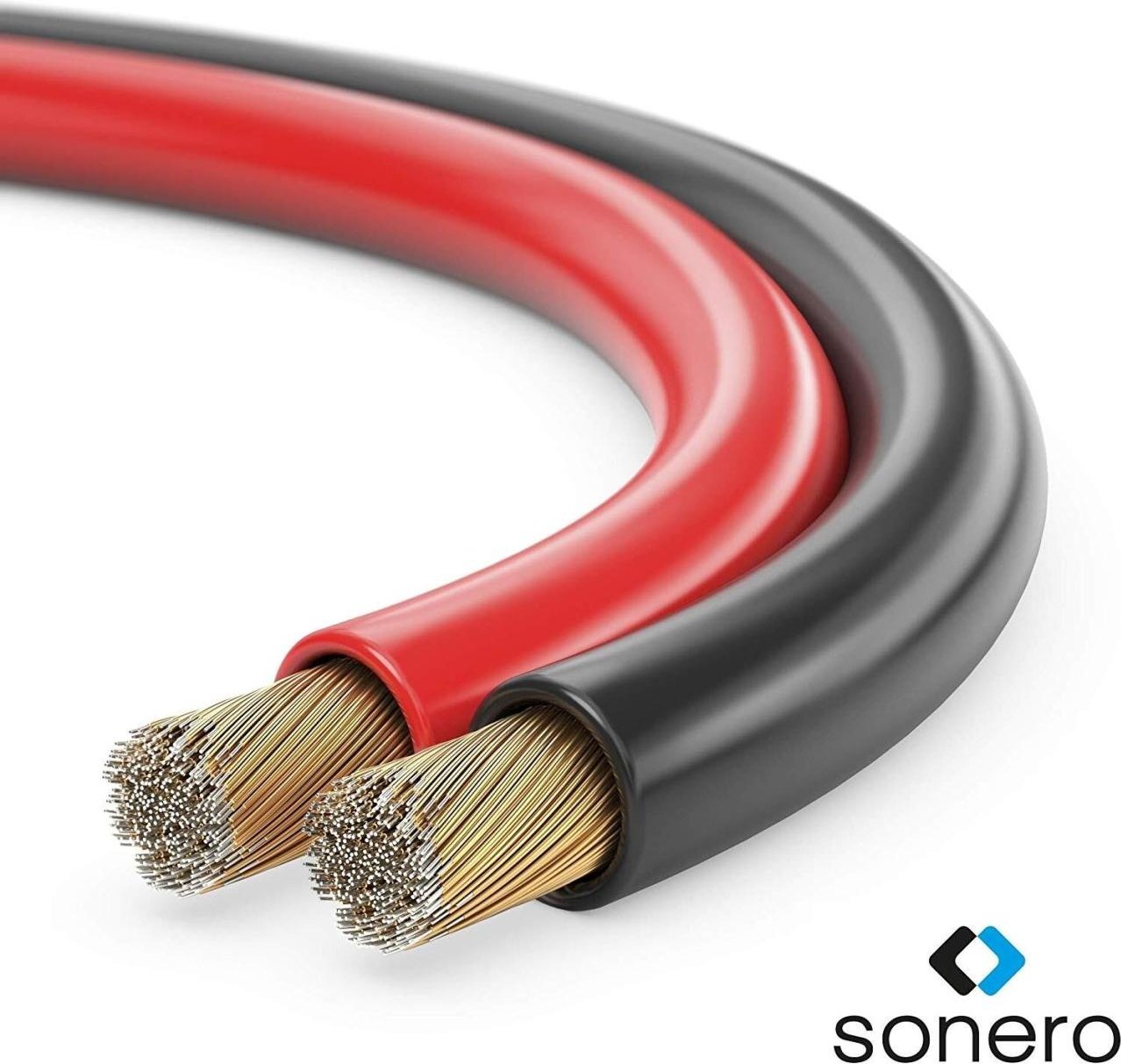 Sonero Lautsprecherkabel 2x2,5mm², CCA 100m, rot/schwarz