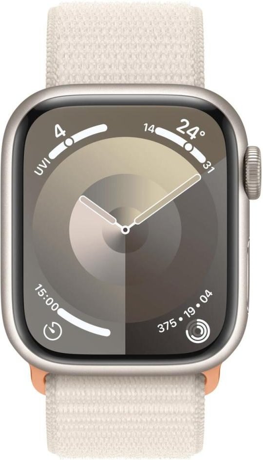 0 Apple Watch Series 9 (GPS + Cellular) 41mm Aluminiumgehäuse polarstern, Sportband Loop polarstern
