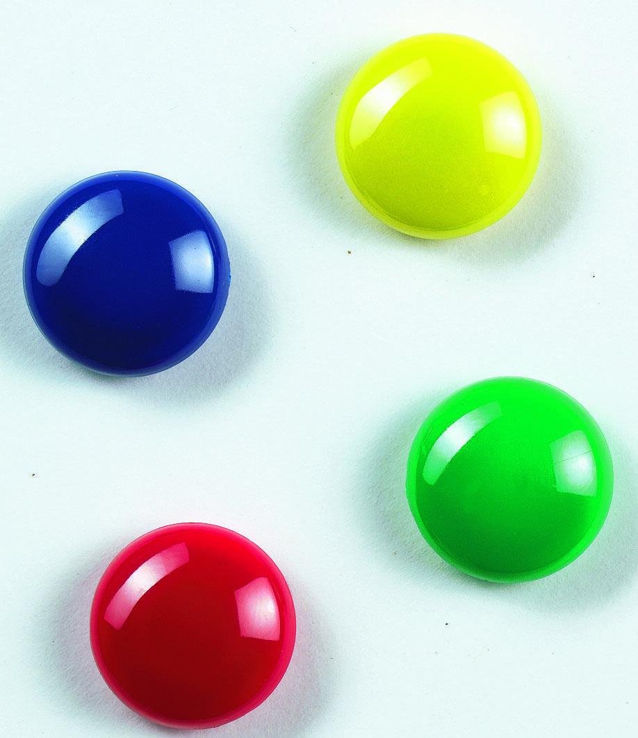 Zeller Magnete Ø 2,0 x 0,9 je 3x rot, blau, gelb, grün