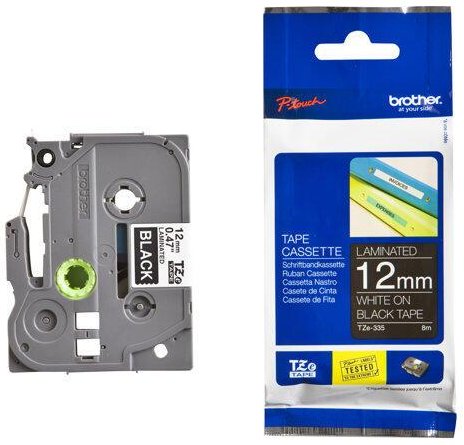 Thumbnail - Brother Original P-Touch Farbband weiß auf schwarz (TZE-335)