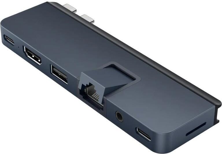 Hyper® HyperDrive Dual USB-C® TB compatible 7-in-2 Hub w univ. USB-C® ext adaptor - MN Blue - für alle MacBooks