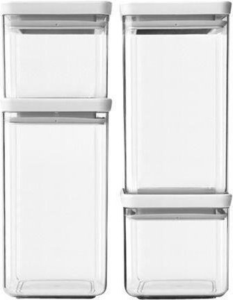 brabantia Vorratsdosen-Set 2x 0,7/2x 1,6 l transparent, grau