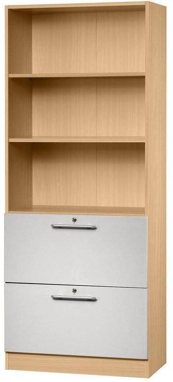 HAMMERBACHER Regalschrank 7300 RE, V7300/6/S/RE buche, silber