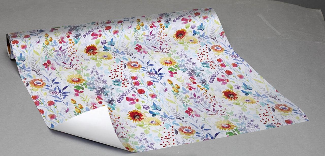 JUNG SCHÖNER VERPACKEN Geschenkpapier 50 cm x 20 m weiß/gelb/grün/blau