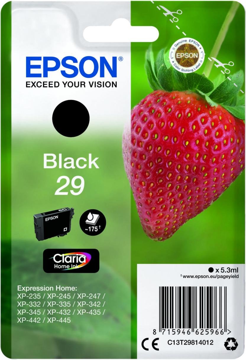 Epson Original 29 Erdbeere Druckerpatrone - schwarz (C13T29814012)