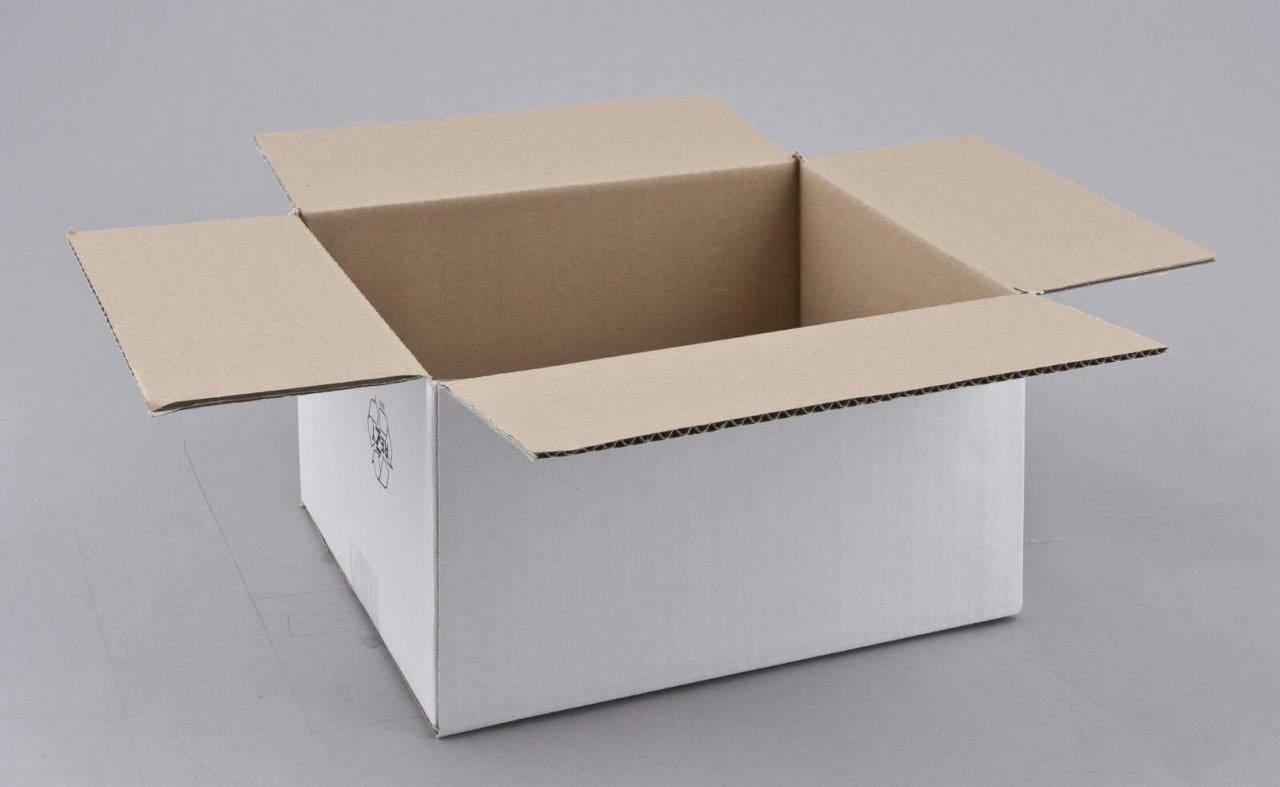 Nestler Wellpapp-Faltkartons 1-wellig weiß 30,0 x 23,0 x 15,0 cm