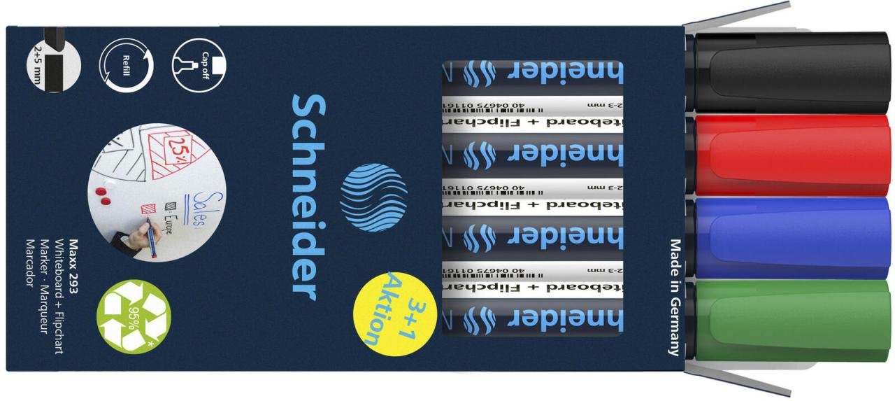 Thumbnail - Schneider Maxx 293 Whiteboard- und Flipchart-Marker 2.0 - 5.0 mm Mehrfarbig