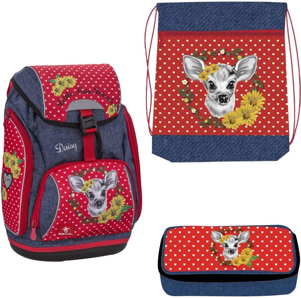 Thumbnail - BELMIL® Schulranzen-Set Comfy Little Cute Friends Daisy 26,0 x 19,0 x 42,0 cm rot 18 l