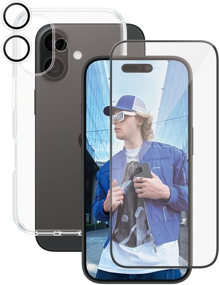 CARE by PanzerGlass® Flagship 3-in-1 Schutzset für iPhone 16