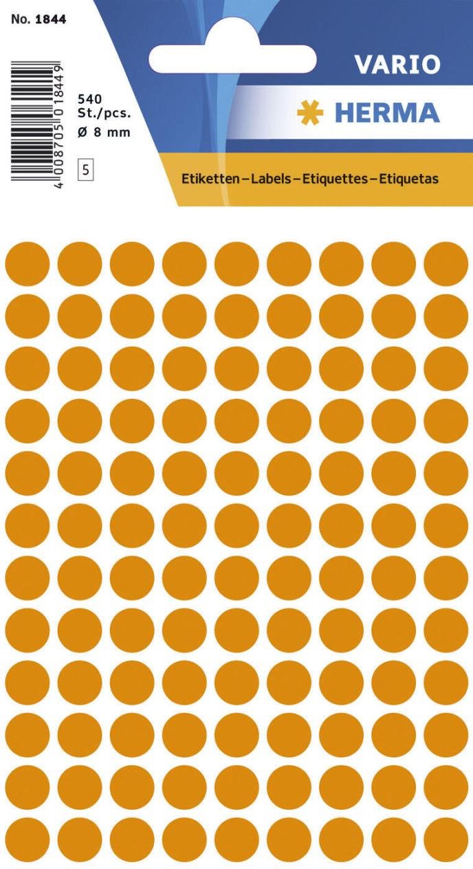 HERMA Klebepunkte Ø 8,0 mm leuchtorange