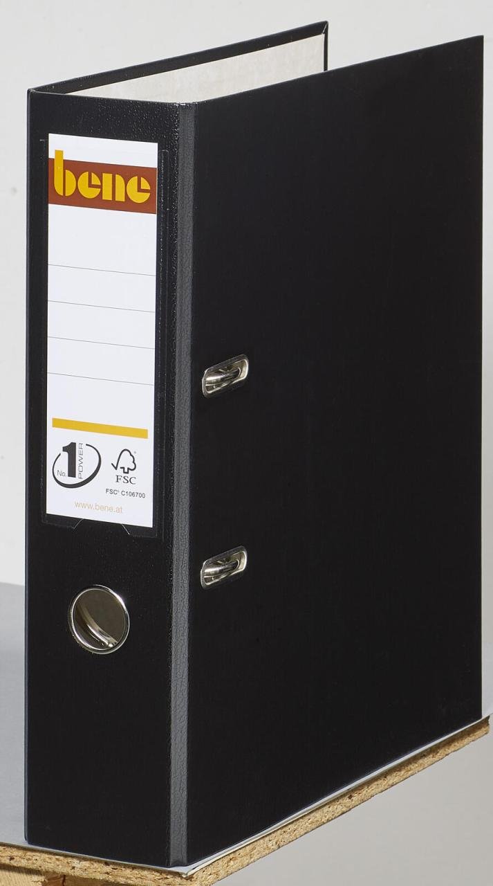 bene Ordner Rückenbreite 8 cm DIN A4 Kunststoff schwarz