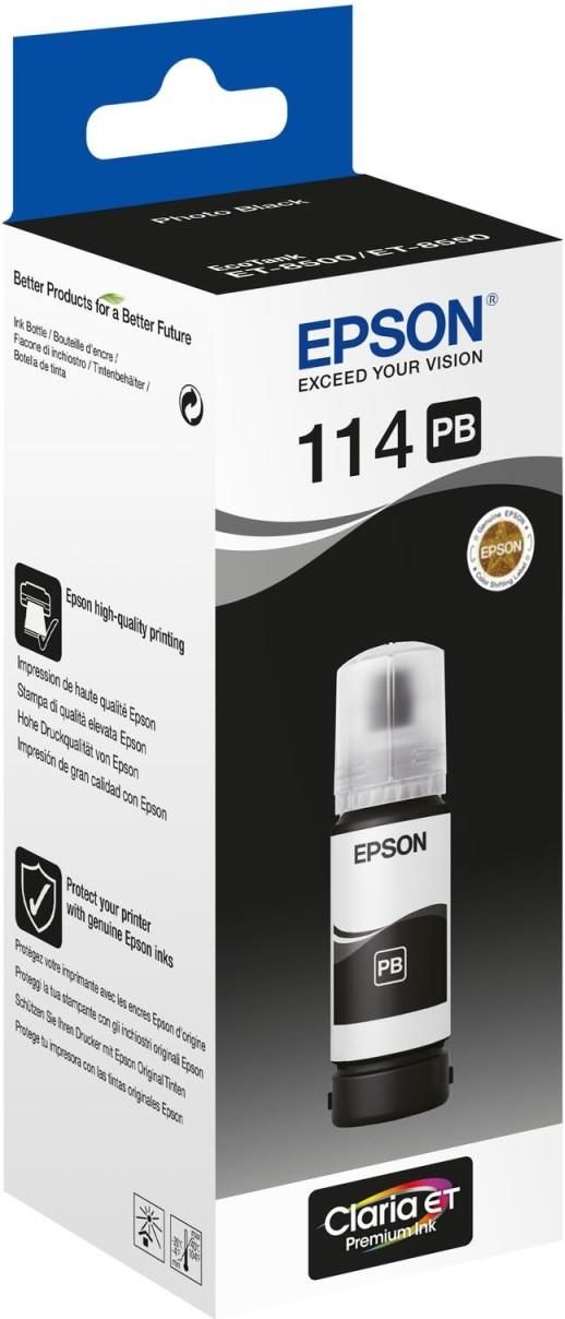 Thumbnail - Epson Original EcoTank 114 Nachfülltinte - fotoschwarz (C13T07B140)