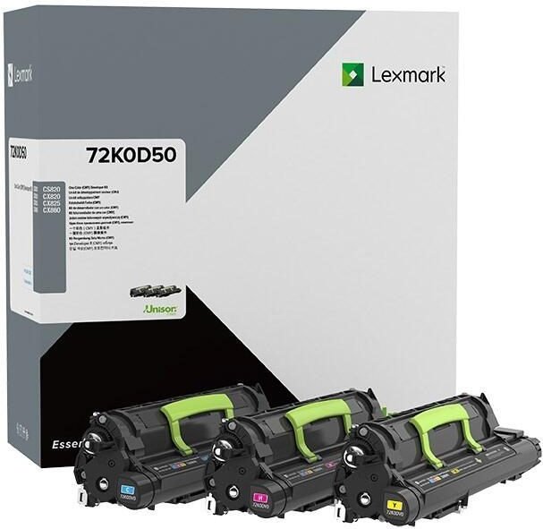 Lexmark Original Entwicklereinheit 3er-Set cyan, magenta, gelb (72K0D50) für CS82x, CX8xx