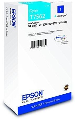 Epson Original T7562L Druckerpatrone cyan 1.500 Seiten 14ml (C13T756240)