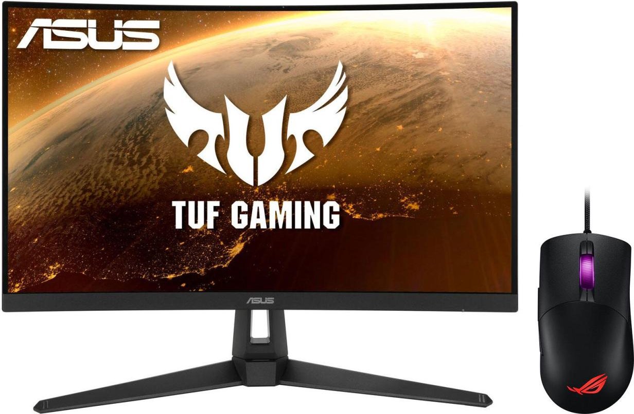 ASUS TUF Gaming VG27WQ1B 68,5 cm 27 Zoll Curved Gaming Monitor + ROG Keris Gaming Maus