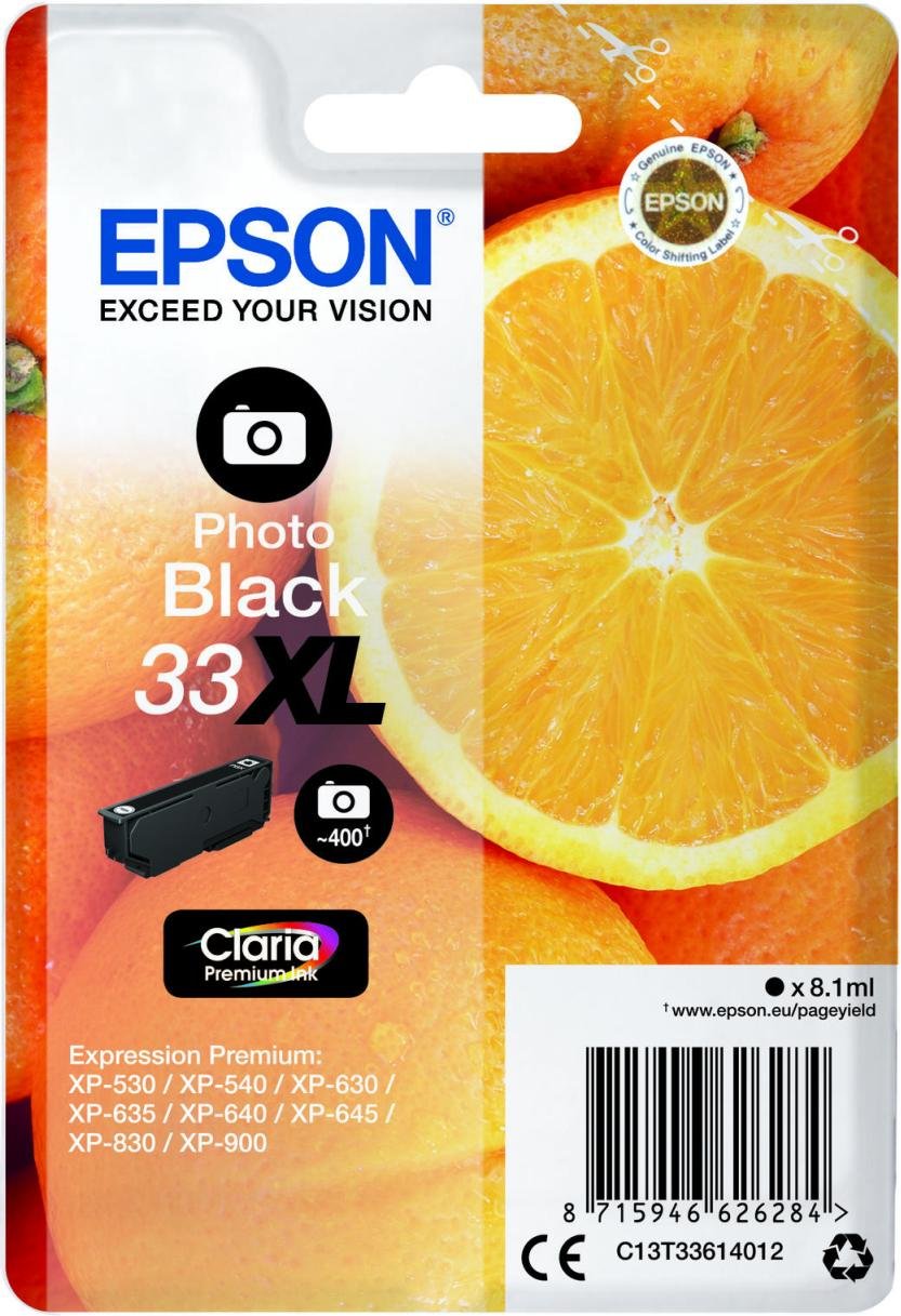 Epson Original 33XL Orange Druckerpatrone - fotoschwarz (C13T33614012)