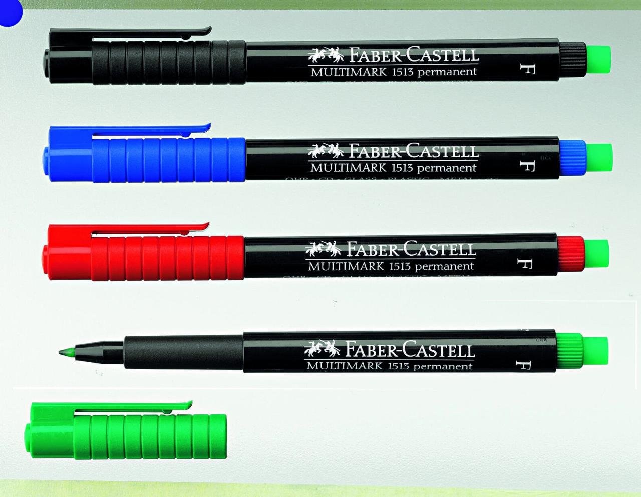 FABER-CASTELL Multimark 1513 F permanent Folienstifte-Set 0.6 mm Mehrfarbig