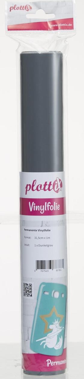 plottiX Vinylfolie permanent 31.5 cm x 1 m dunkelgrau