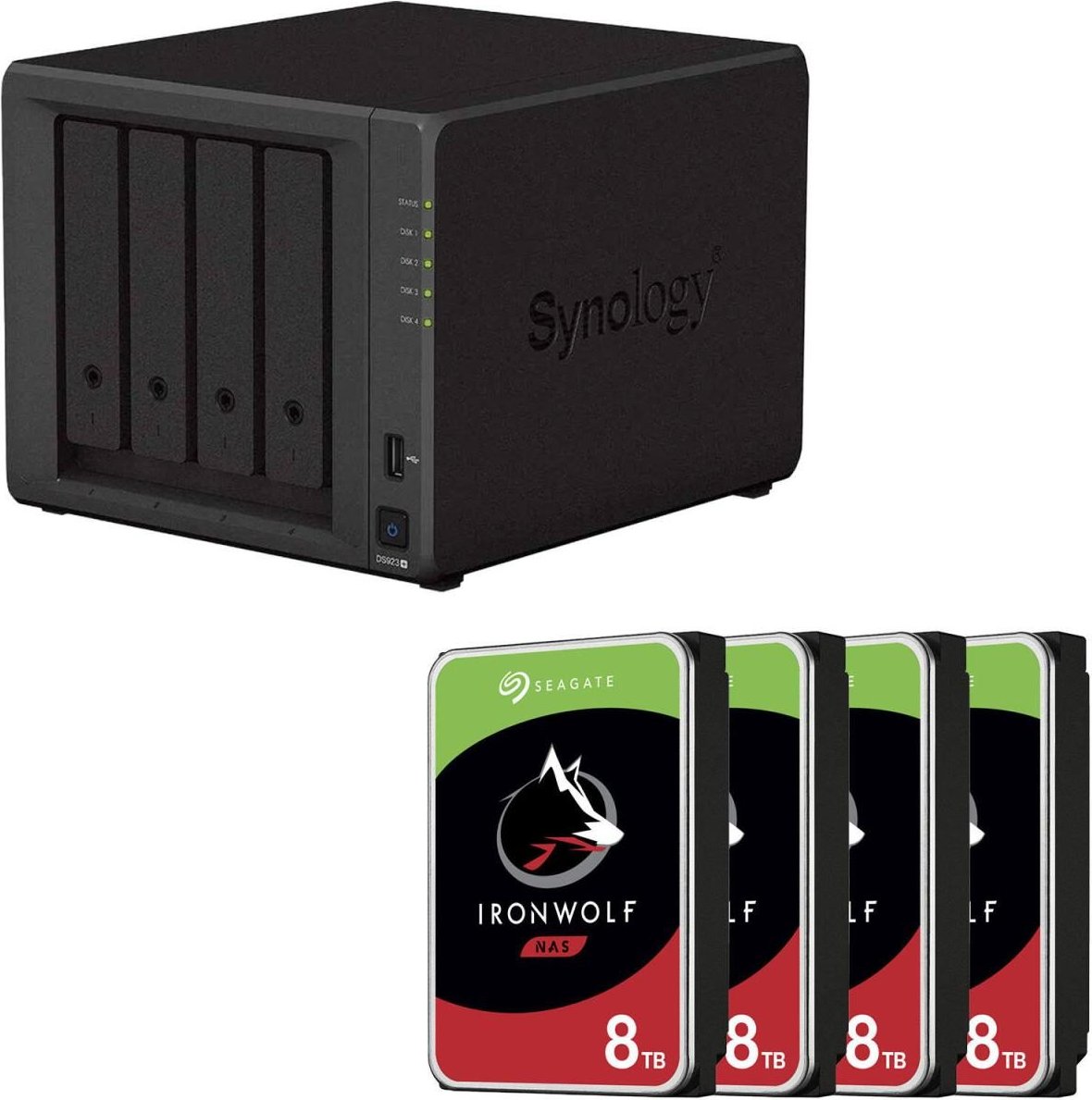 Synology DS923+ DiskStation + 4x Seagate IronWolf® 8 TB Festplatte 32TB