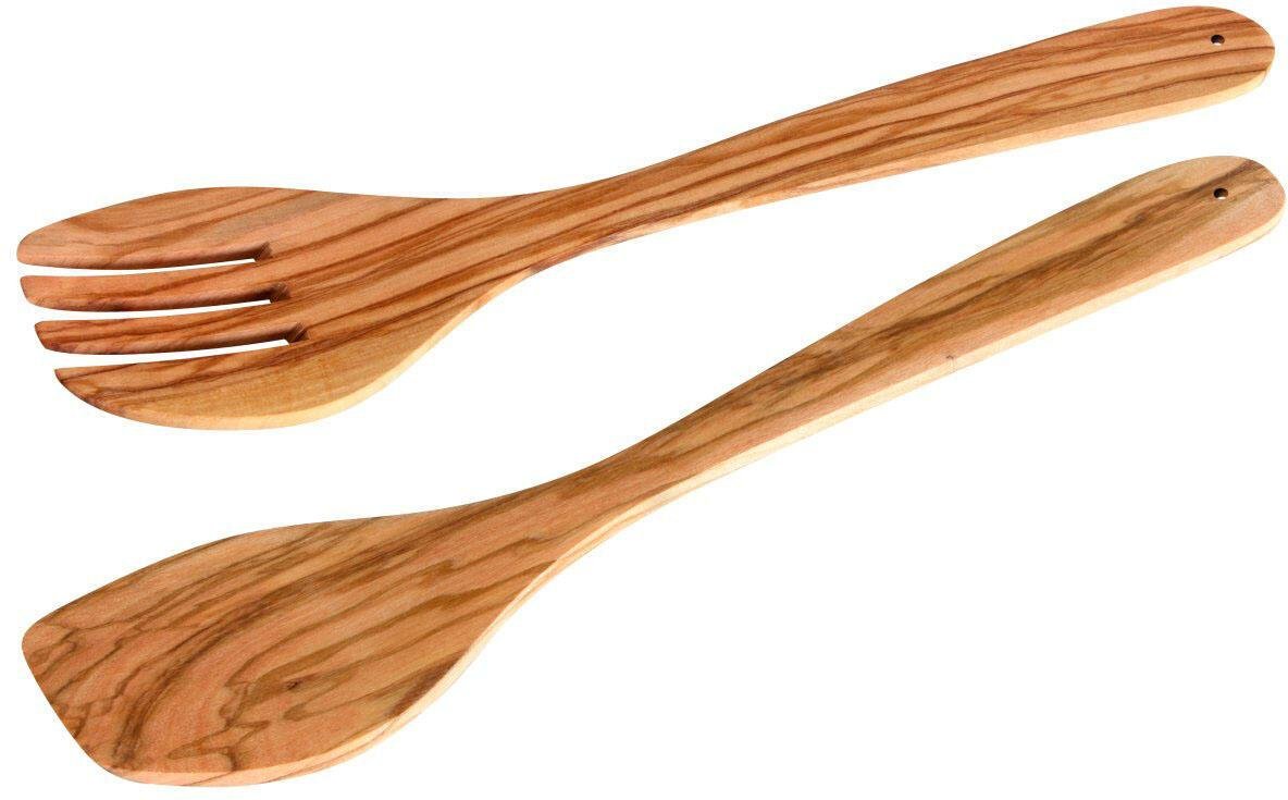 FACKELMANN Salatbesteck braun Olivenholz