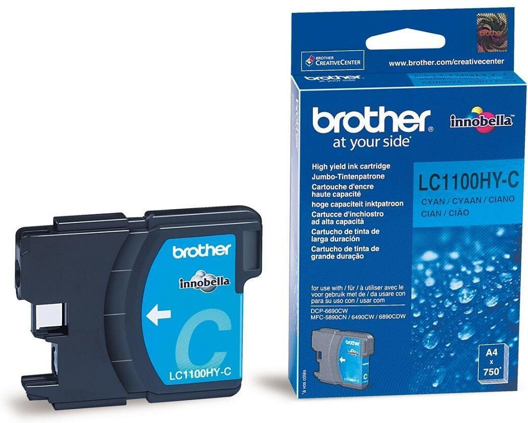 Brother Original LC-1100HYC Druckerpatrone cyan 750 Seiten (LC1100HYC)