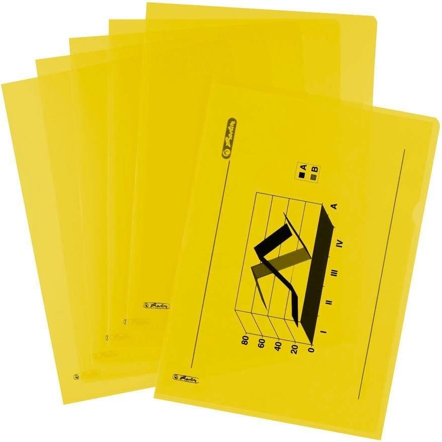 Thumbnail - herlitz Sichthüllen DIN A4 genarbt gelb - 10 Stück