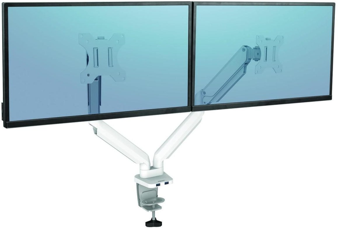 Fellowes Monitor-Halterung Platinum Dual weiß