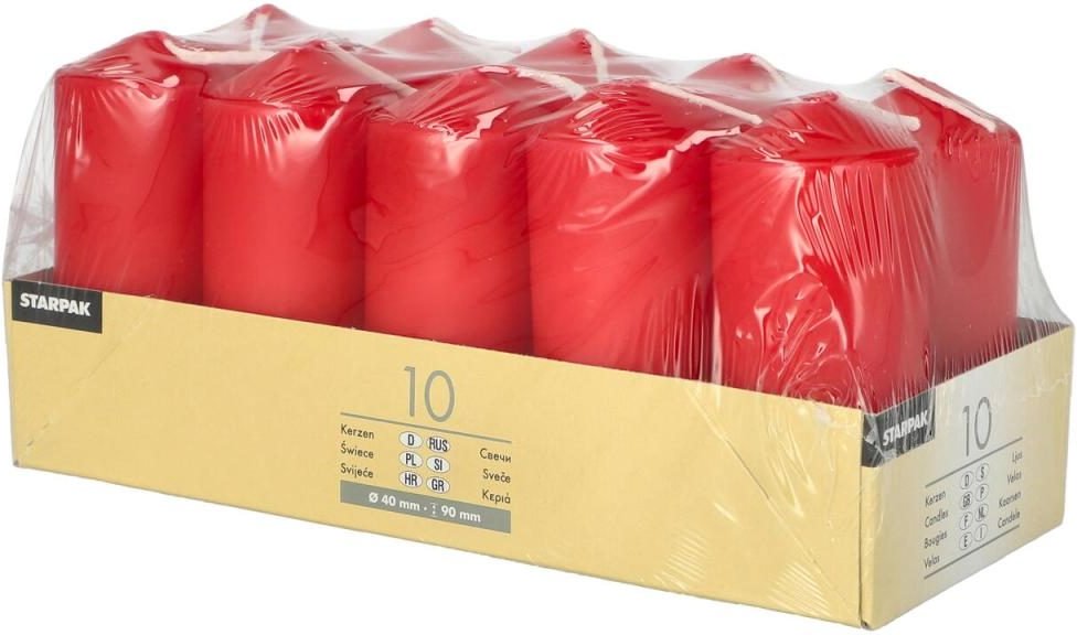 PAPSTAR Stumpenkerzen 9 cm rot