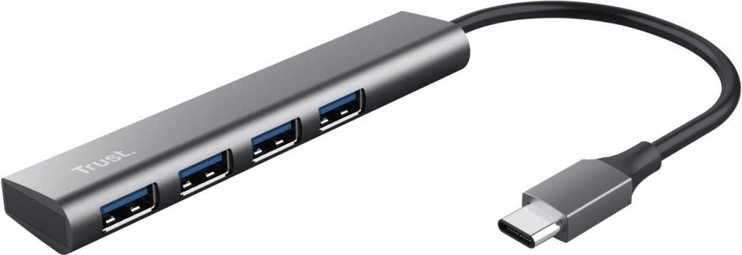 Trust Halyx USB-C zu USB-A 3.2 Gen1- Hub mit 4 Anschlüssen - Grau