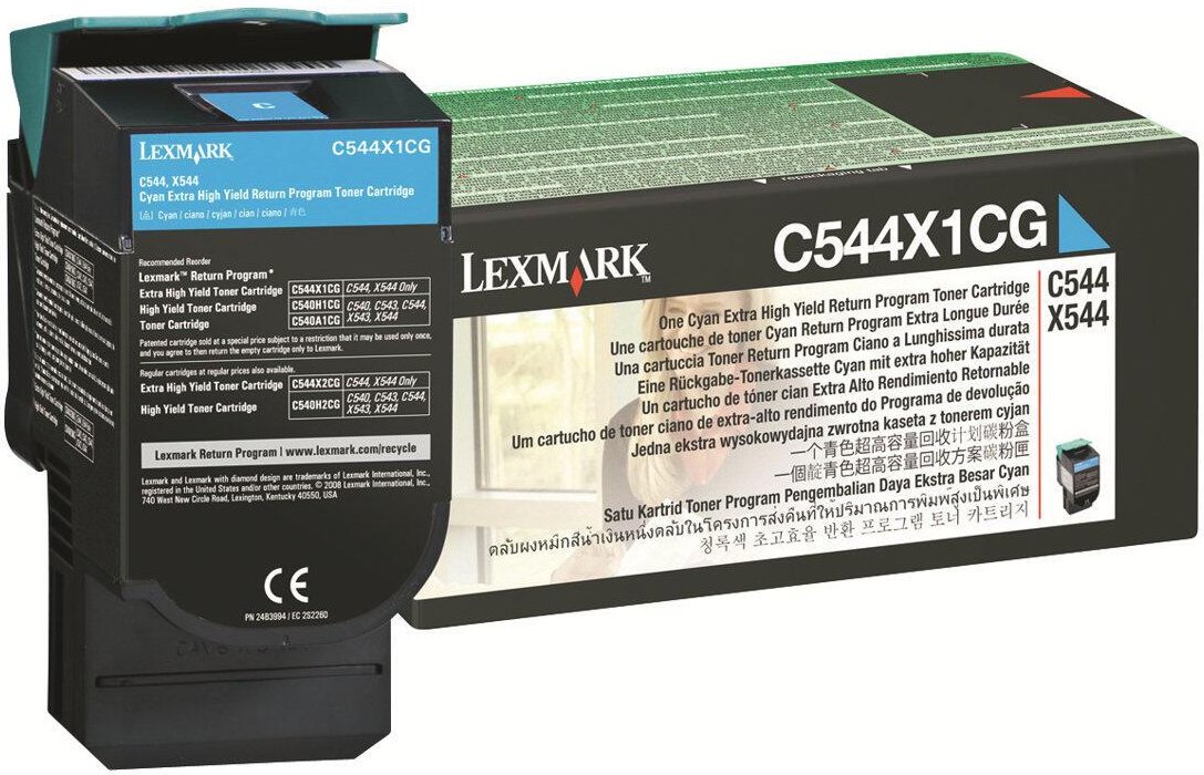 Lexmark Original Toner cyan 4.000 Seiten (C544X1CG) für C544dn/dtw/dw/n, C546dtn, X544dn/dtn/n/dw, X546dtn, X548de/dte