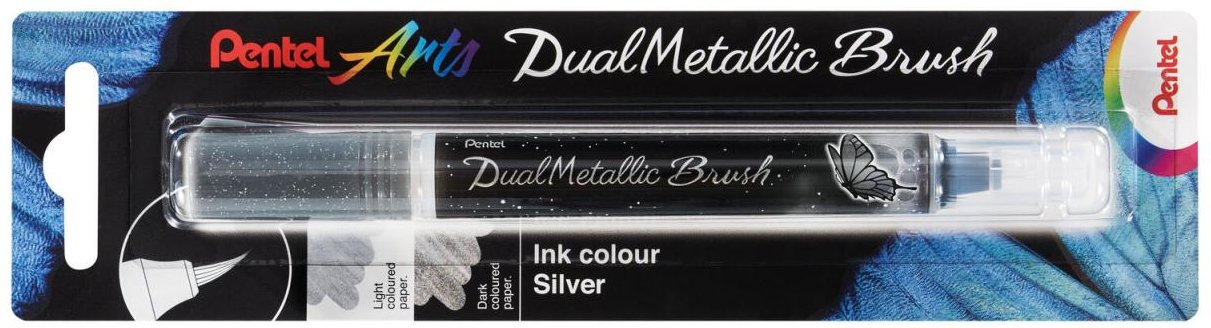 Pentel Brush-Pen Silber 1.0 mm
